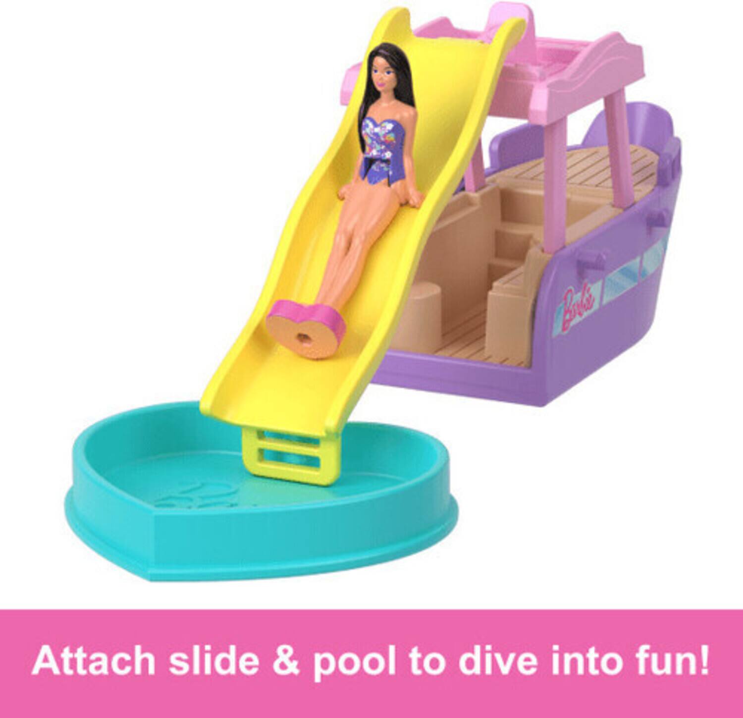 Attach slide & pool to dive into fun!