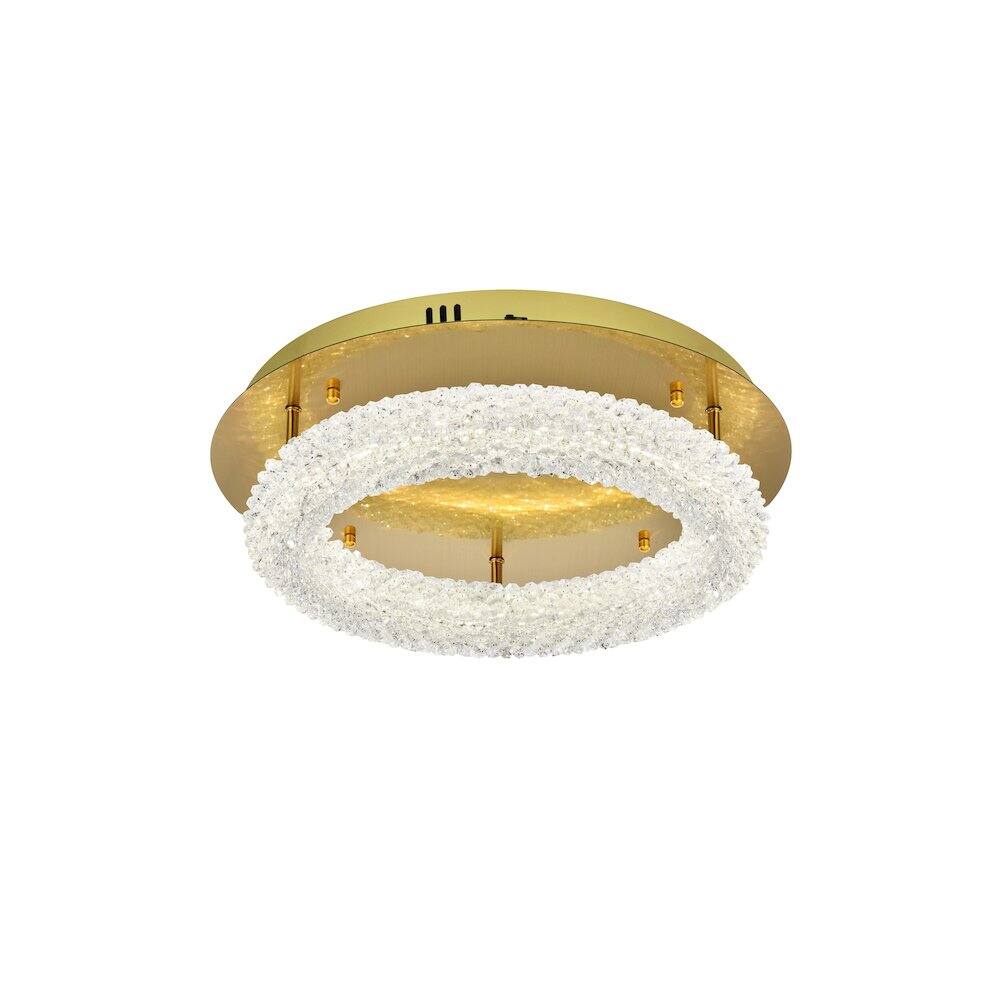 Back. Elegant Lighting - Bowen 18 inch Adjustable LED Flush Mount Ceiling Light in Satin Gold - Satin Gold.