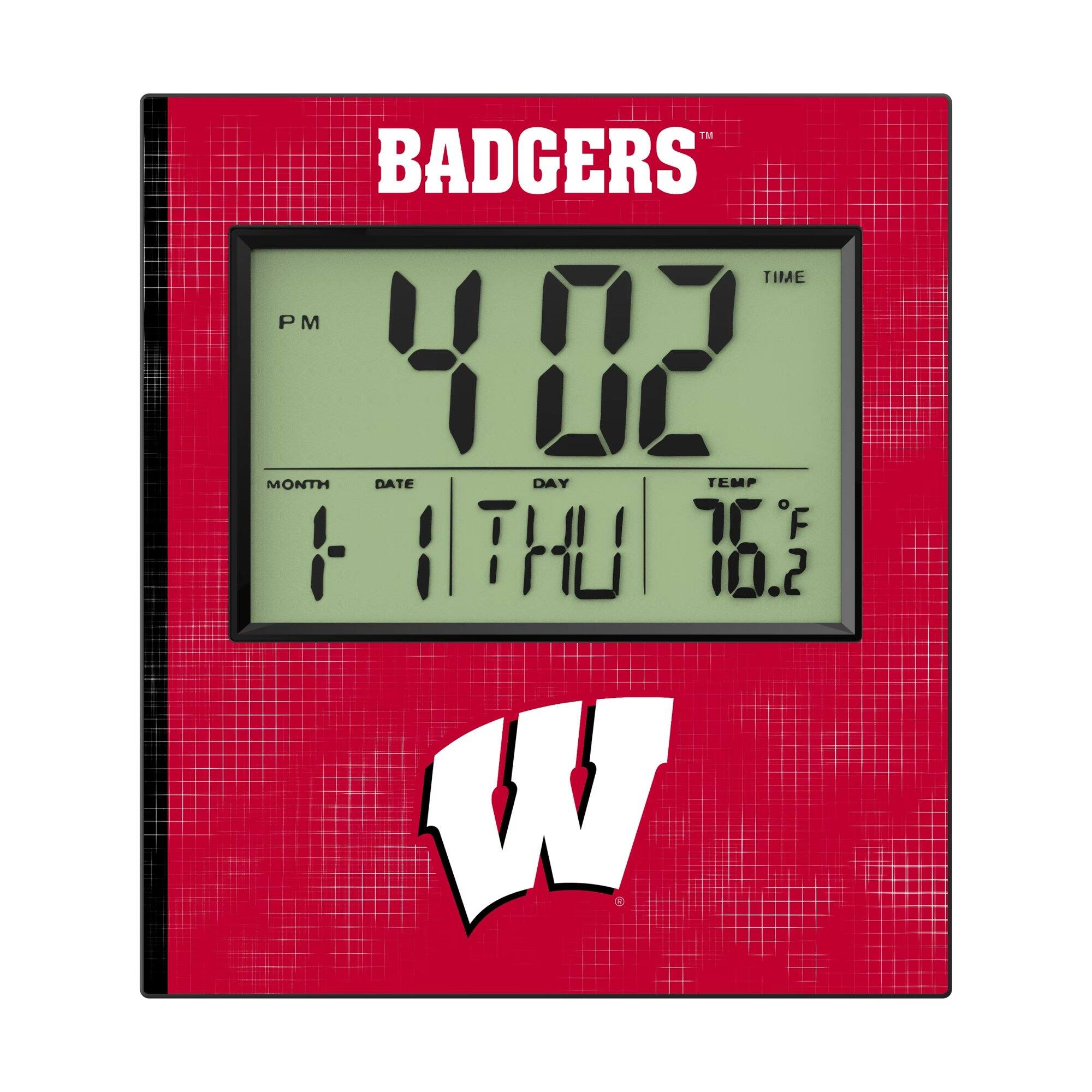 TM BADGERS TIME PM 4:02 MONTH DATE DAY TEMP F 1 1 THU 76.2 W