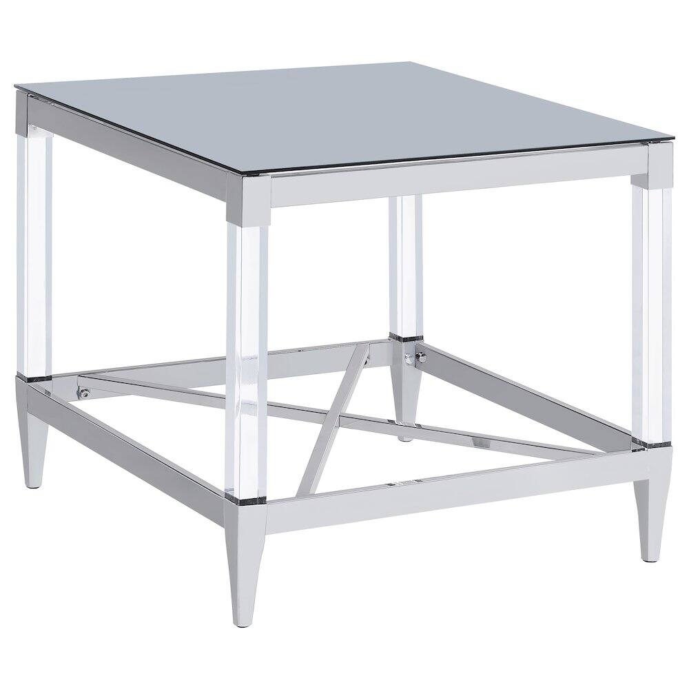 Alt View 3. Coaster Co. of America - Lindley 2-piece Square Coffee and End Table Set Chrome - Silver.