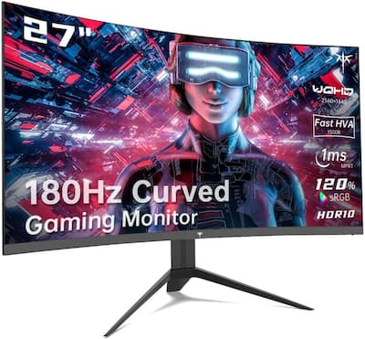 KTC 27 inch Gaming Monitor 1440P, 1500R Curved, 180Hz Refresh Rate KTC 27 inch Gaming Monitor 1440P, 1500R Curved, 180Hz Refresh Rate