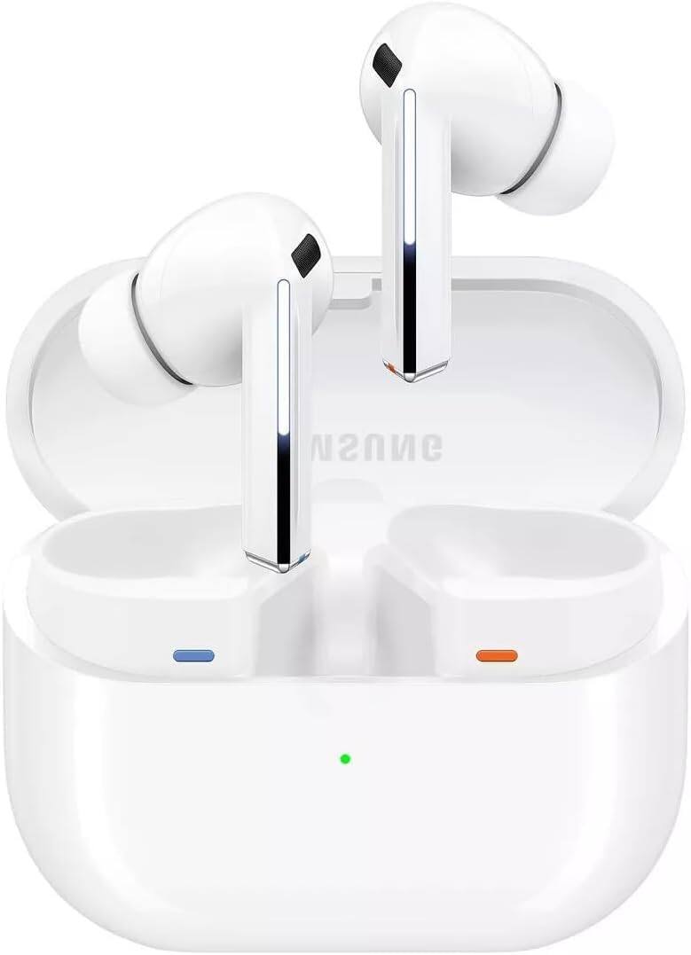 Front. Samsung - Samsung Galaxy Buds3 Pro Wireless Earbud Headphones - White (International Version) - White.