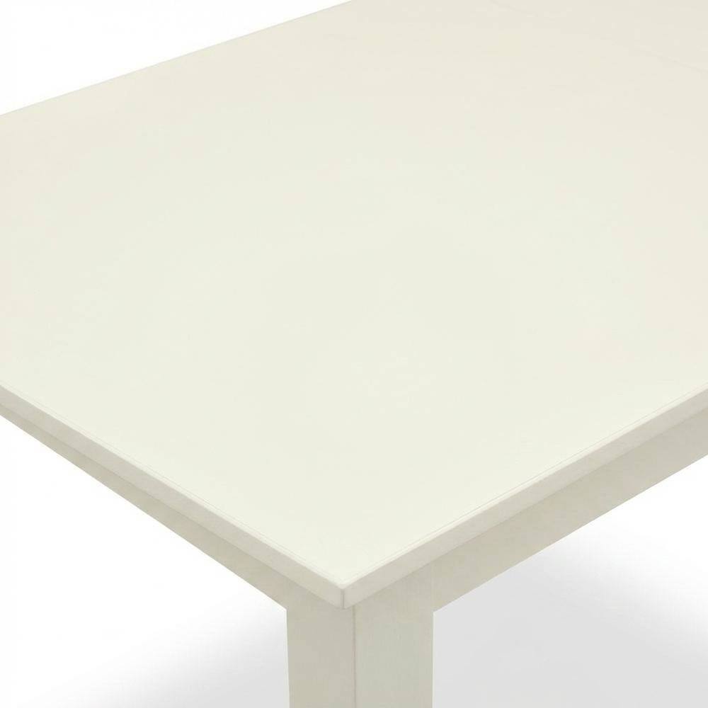 Back. FurniFact - Linen White Drop Leaf Rectangular Table - White.