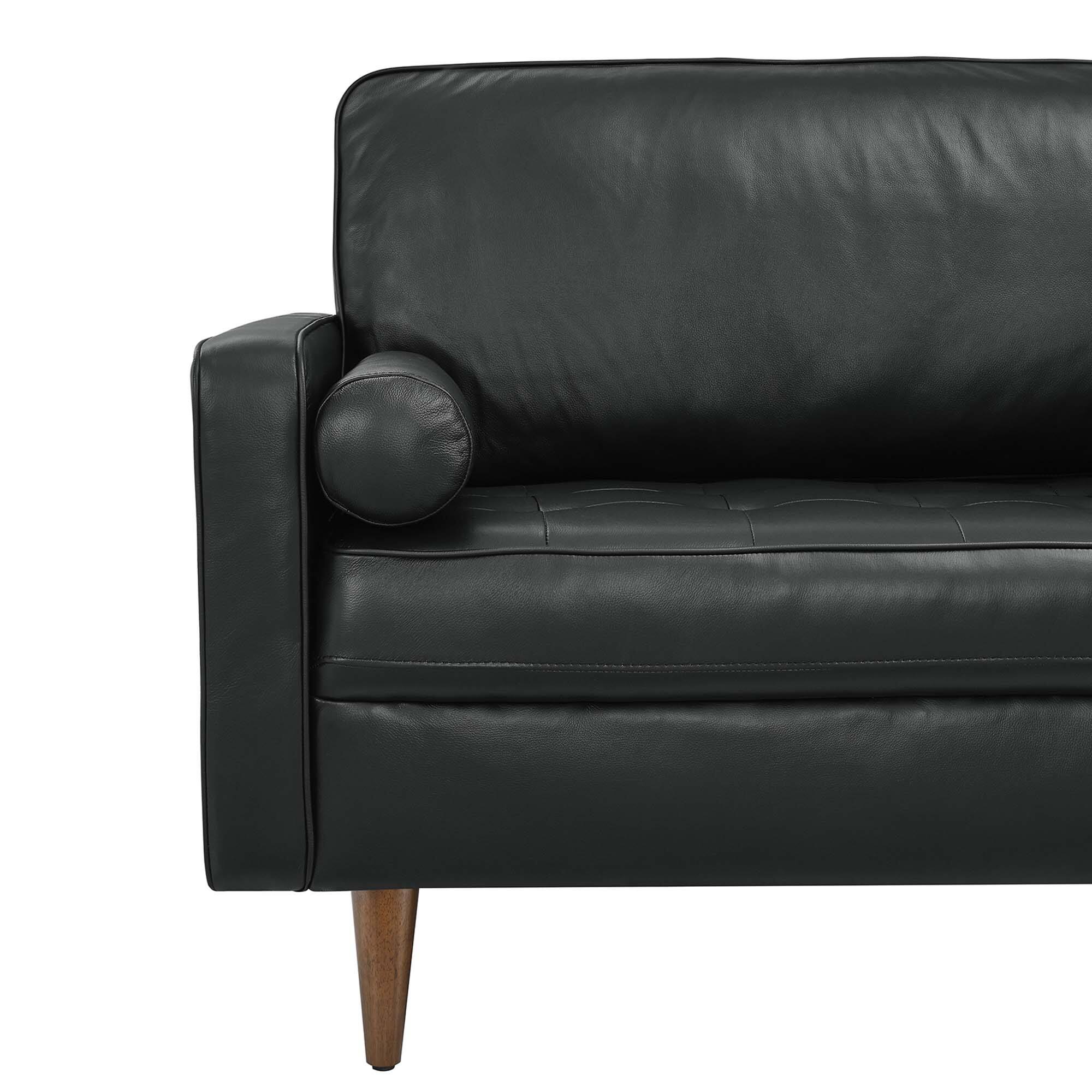 Alt View 2. Modway - Valour 81" Leather Sofa by Modway - Black.