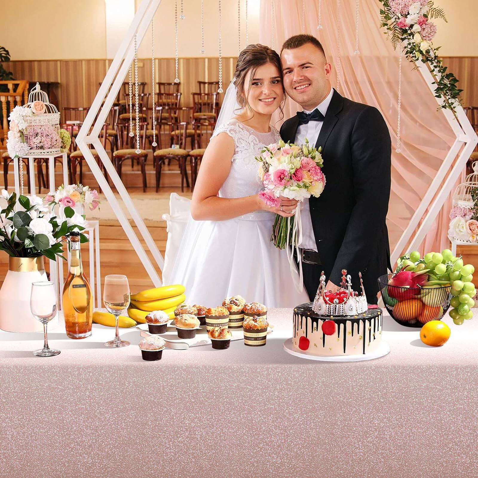 Alt View 7. Dapper Styles - Ombre Rose Plastic Tablecloth For Parties Gradient Pastel Disposable Tablecloths Rectangle Tables Light Spr... - Blue-1 Pack.