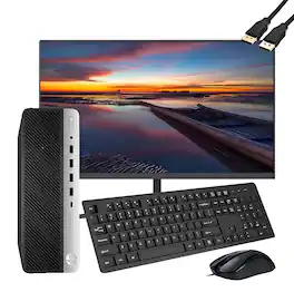 Dell - Refurbished Excellent - HP ProDesk 600 G3 SFF Desktop PC Combo, Intel Core i5-6500 3.2GHz, 16GB DDR4 RAM, 256GB SSD, 21.5" FHD Monitor, WIN11PRO - Black