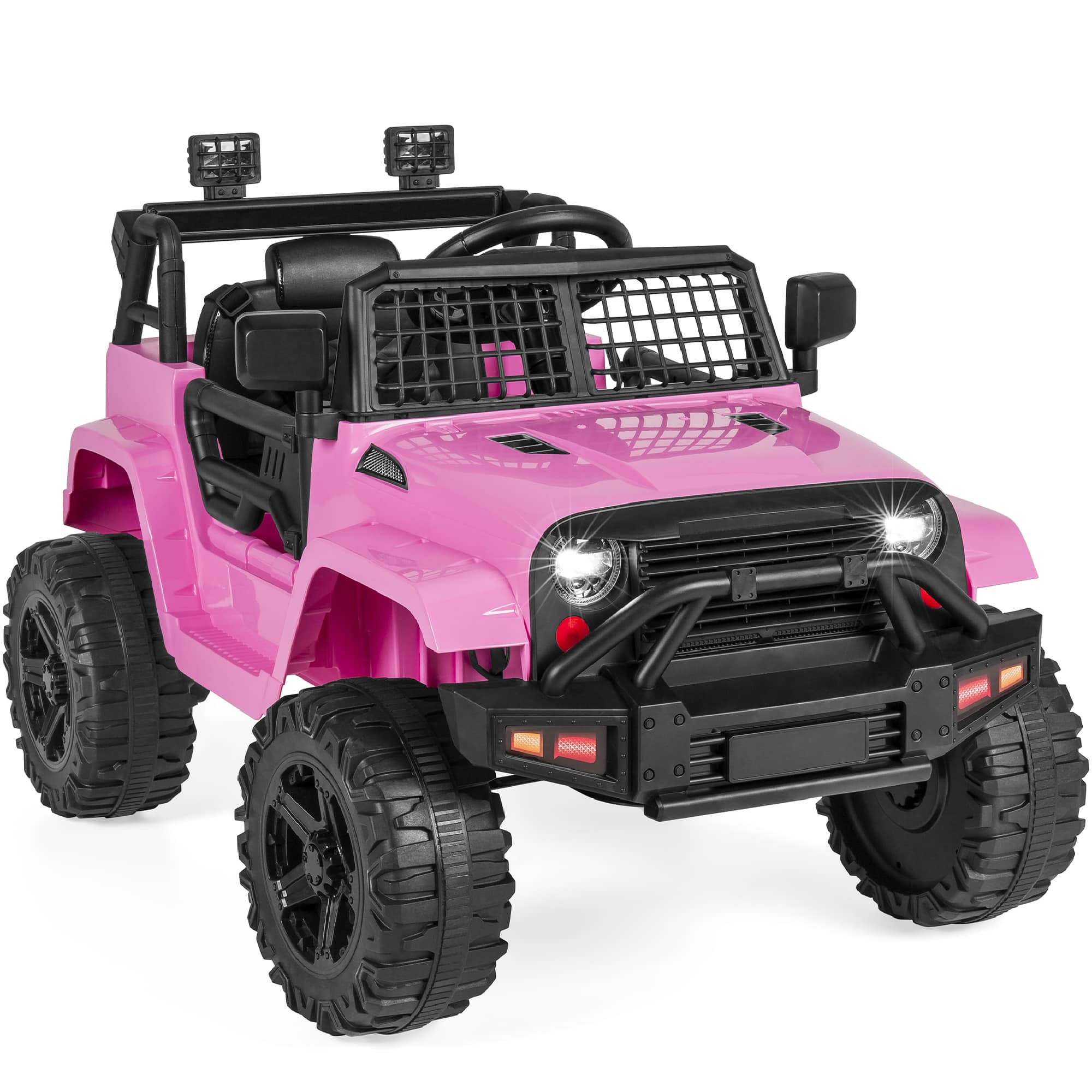 Front. Best Choice Products - Best Choice Products 12V Kids Ride On Truck Car w/ Parent Remote Control, Spring Suspension, LED Lights - Pink - Pink.