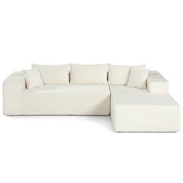 Costway - 110.5" Modular Sectional Sofa with Deep Seats & Comfy Backrests, Comfy Armrests - Beige
