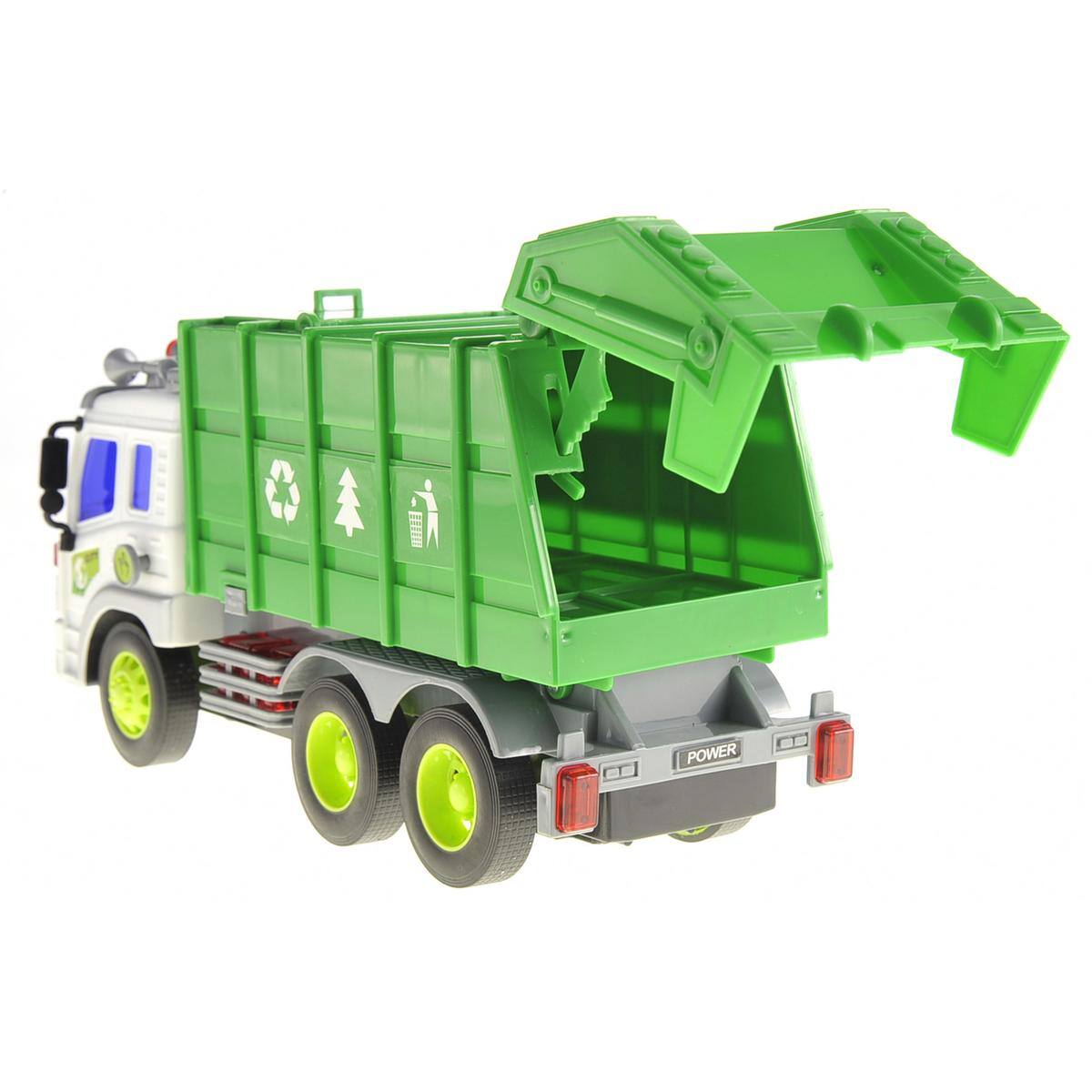 Alt View 1. JuzToys - Friction Powered Garbage Truck With Lights And Sounds - Multicolored.