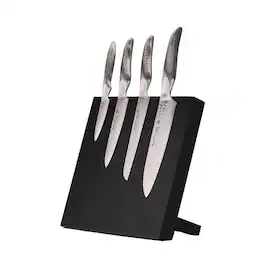 Global - Bitoku SAI Essentials 5 Piece Knife Set with Magnetic Block - Rubberwood