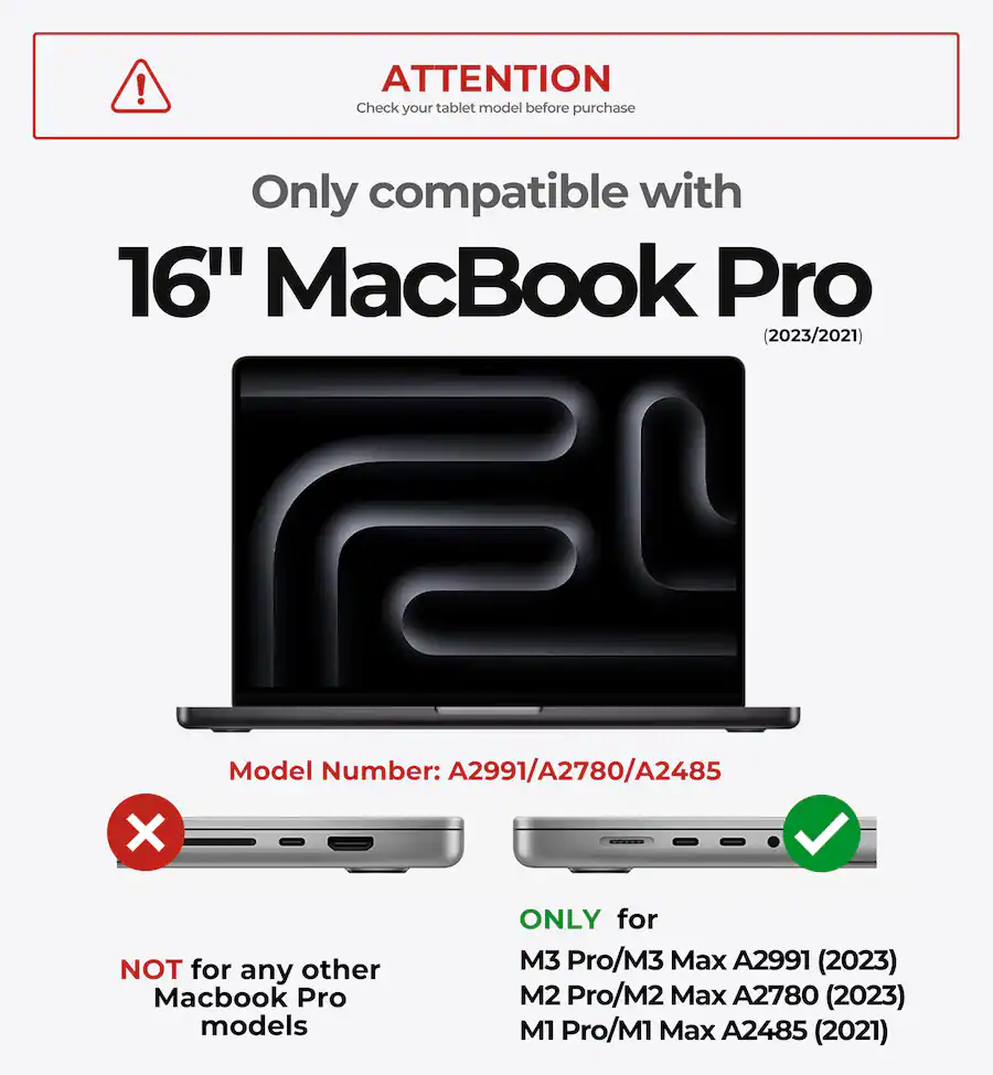 Dexnor Case for MacBook Pro 16 Inch (2024/2023/2021) M4 / M3 / M2 / M1 ...