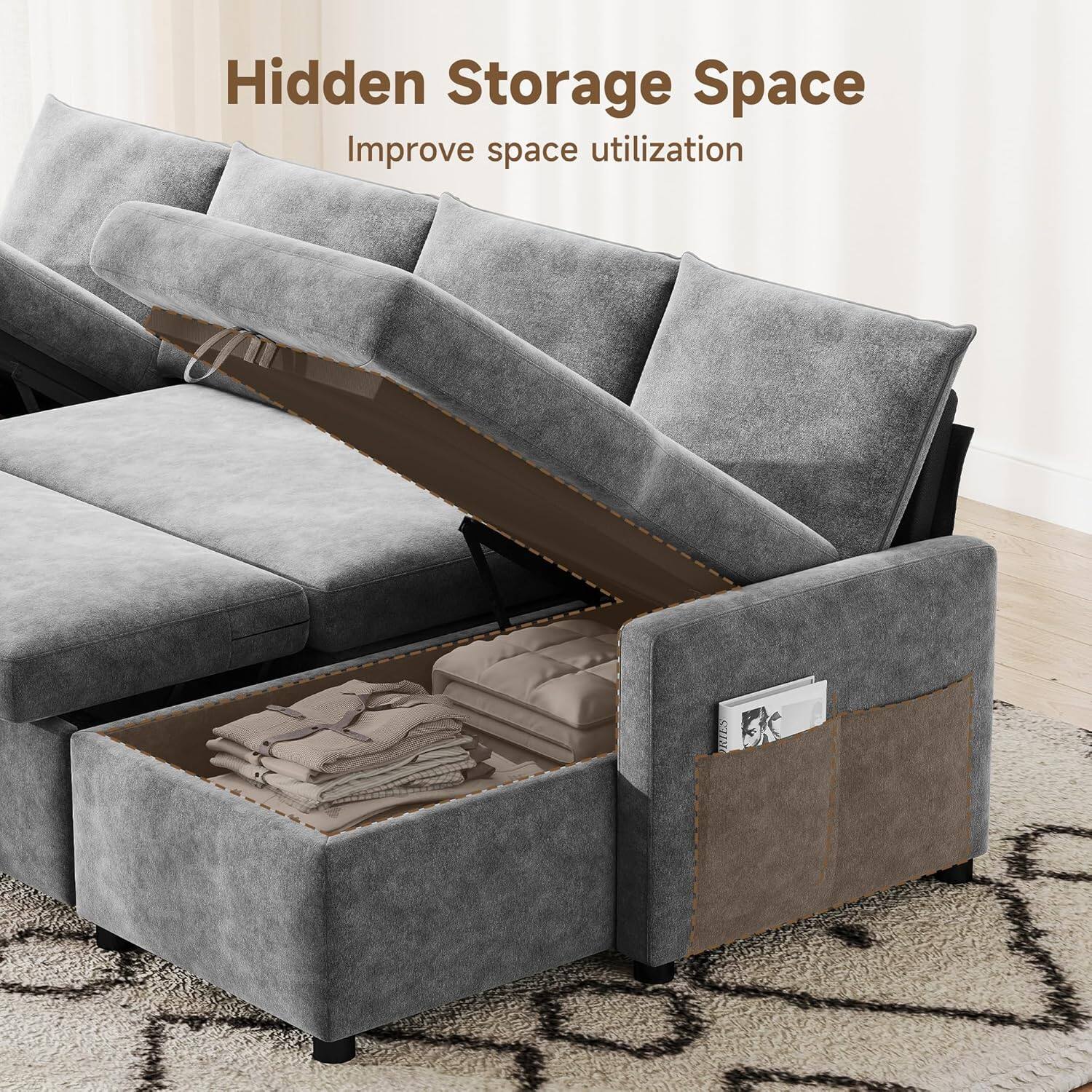 Hidden Storage Space  
Improve space utilization