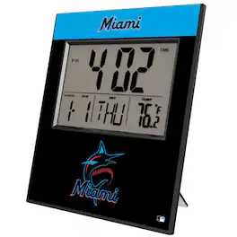 Keyscaper - Miami Marlins Digital Desk Clock - Multicolor