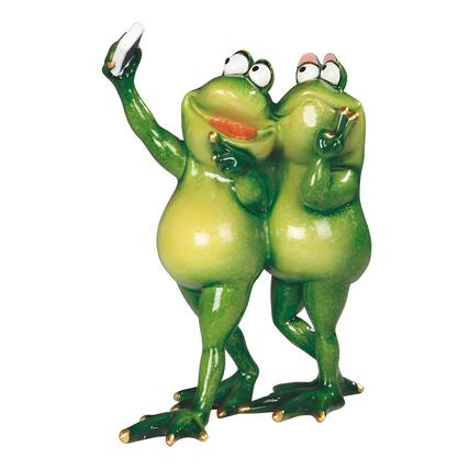 Front. FC Design - FC Design 8.25"W Romantic Frog Couple Taking Selfie Picture with Phone Figurine Office Desk Tabletop Home Decor Gift - Multi-Color.