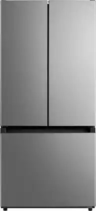 Midea - 30-in Wide 18.4 Cu. Ft. French Door Refrigerator with Gallon-Sized Door Bins, Ice Maker Ready - Stainless Steel