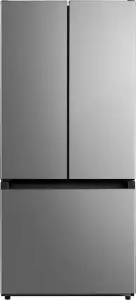 Front. Midea - 30-in Wide 18.4 Cu. Ft. French Door Refrigerator with Gallon-Sized Door Bins, Ice Maker Ready - Stainless Steel.