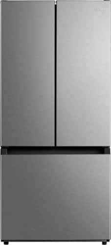 Midea - 30-in Wide 18.4 Cu. Ft. French Door Refrigerator with Gallon-Sized Door Bins, Ice Maker Ready - Stainless Steel