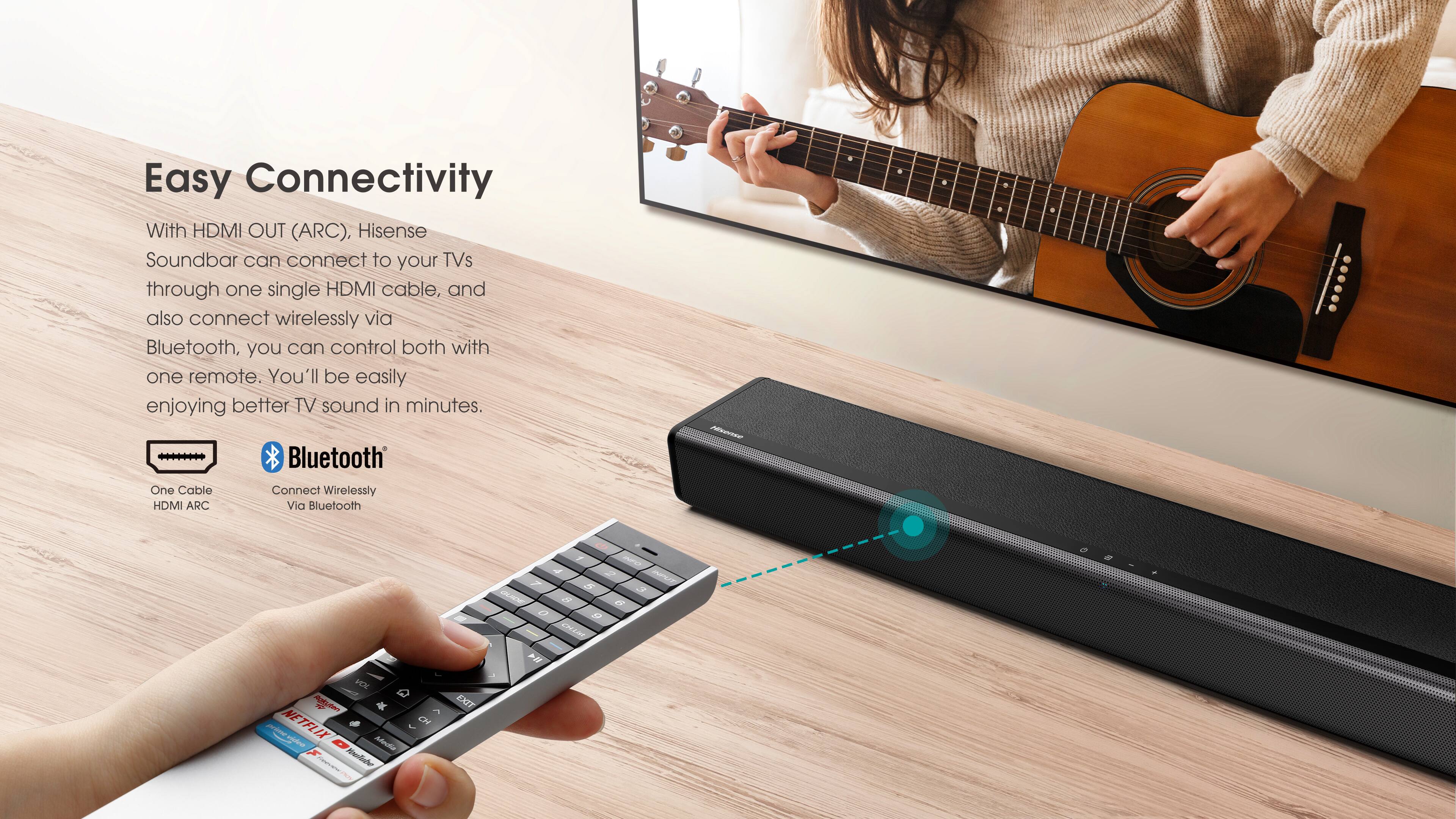 Alt View 17. Hisense - Hisense - 2.1 CH Soundbar with Built-in Subwoofer - black.