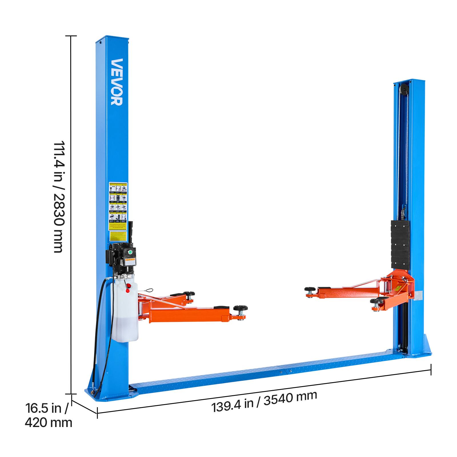 111.4 in / 2830 mm

VEVOR

16.5 in / 420 mm

139.4 in / 3540 mm