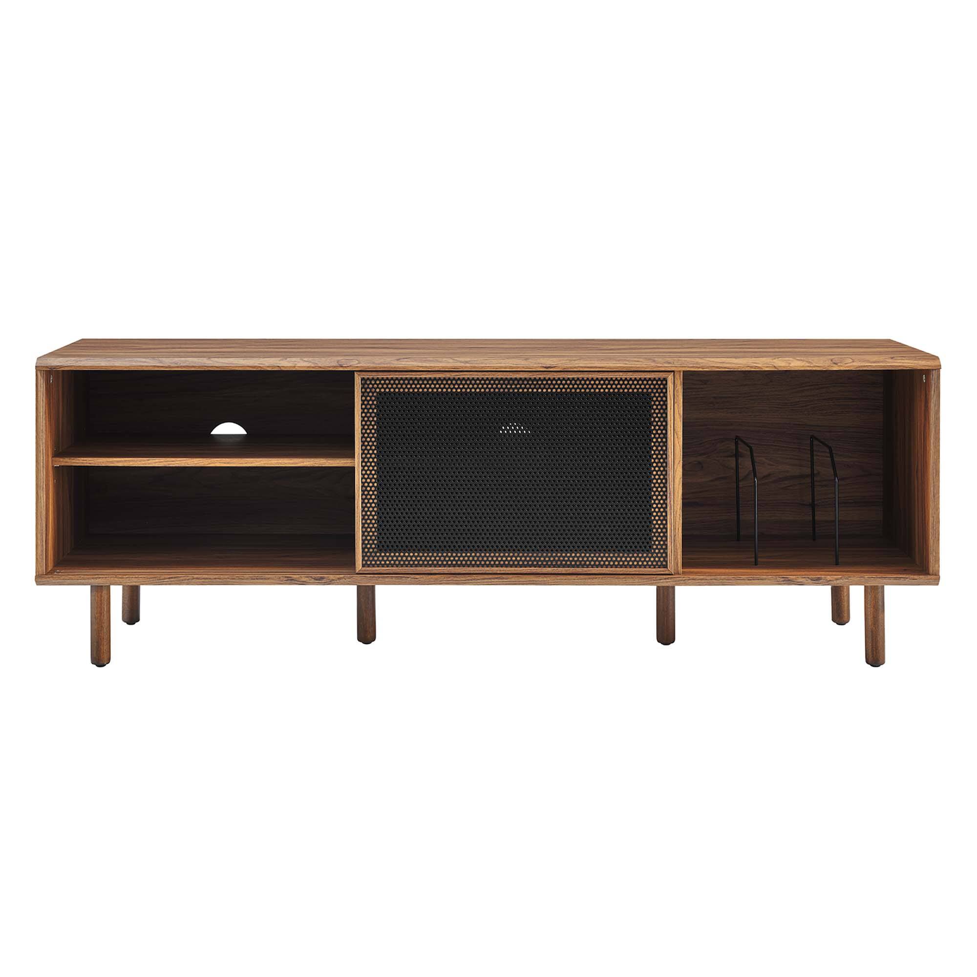 Alt View 4. Modway - Kurtis 67" TV and Vinyl Record Stand by Modway - Walnut.