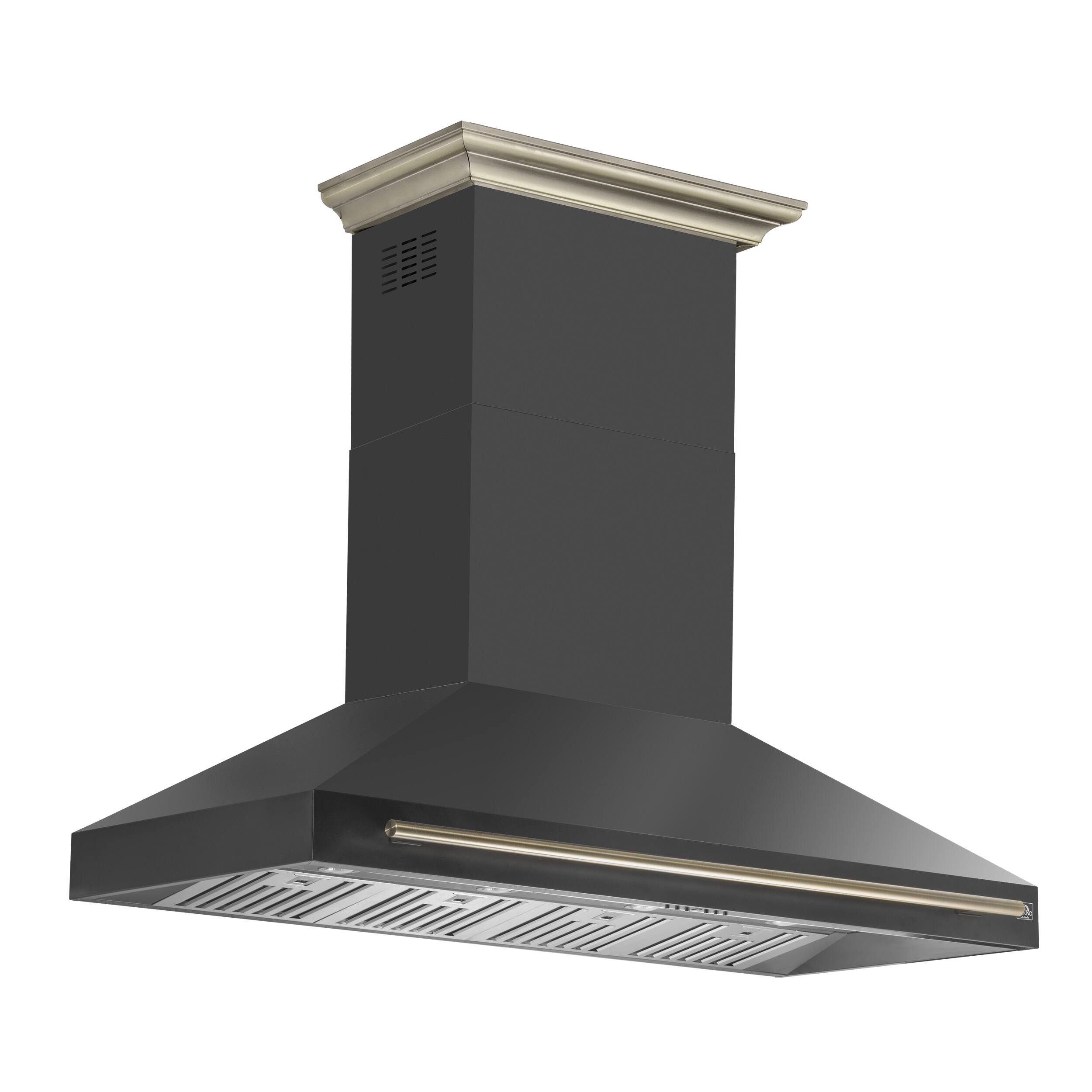 Alt View 1. Forno Appliances - Aria 60 in. Convertible Wall-Mounted Range Hood - Black.