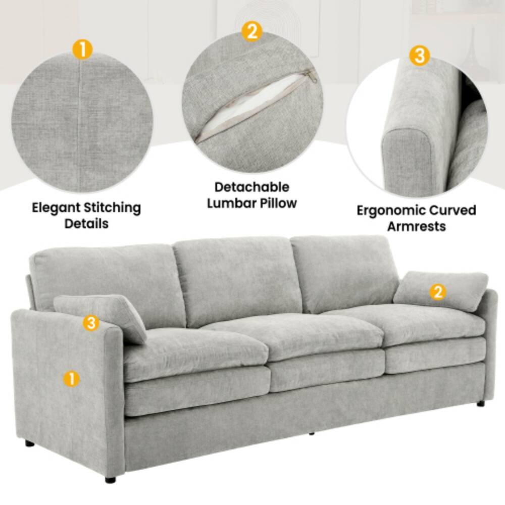 1. Elegant Stitching Details  
2. Detachable Lumbar Pillow  
3. Ergonomic Curved Armrests