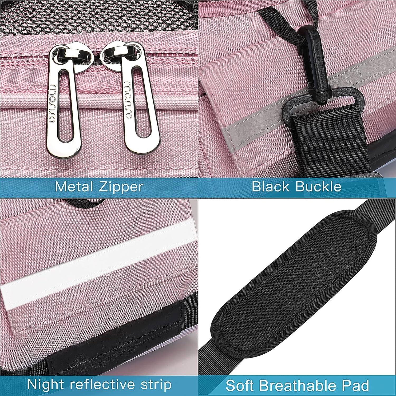 Metal Zipper  
Black Buckle  
Night reflective strip  
Soft Breathable Pad