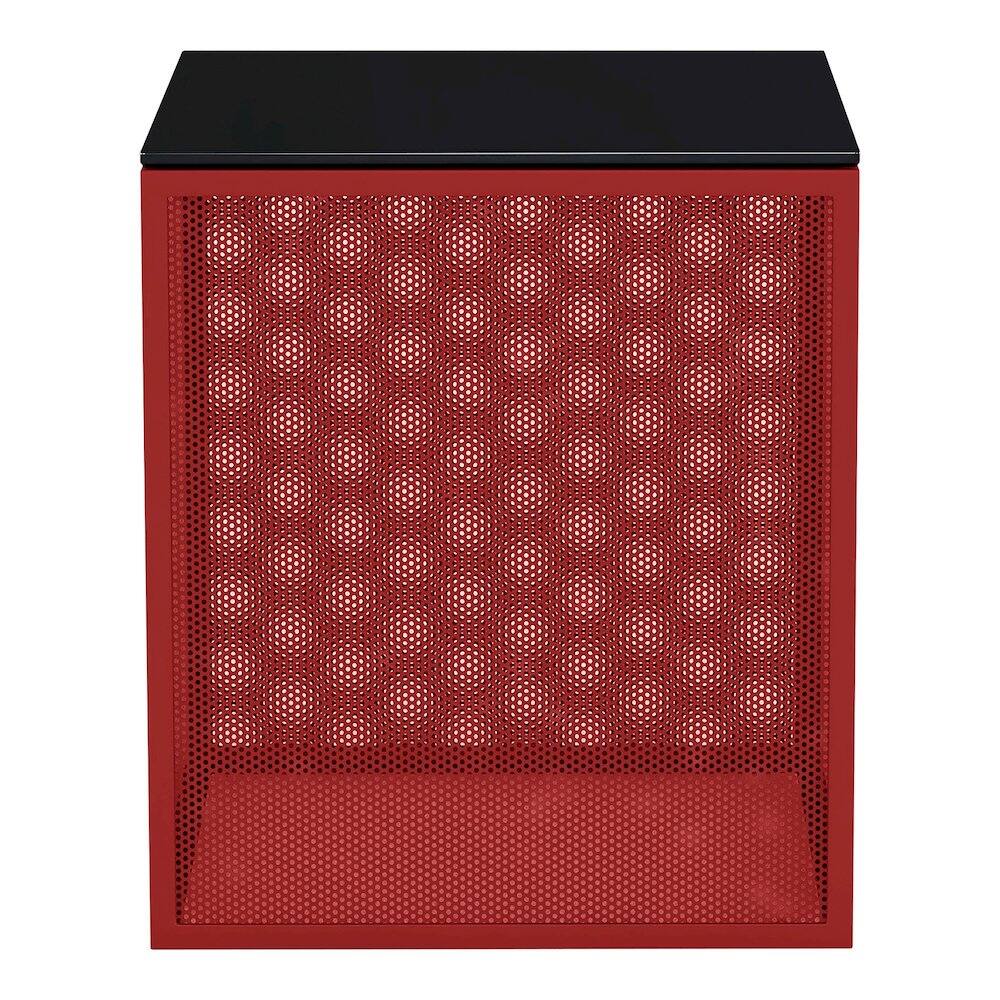 Alt View 1. Furniture of America - Kelforia Contemporary Glass Top Side Table - Red.