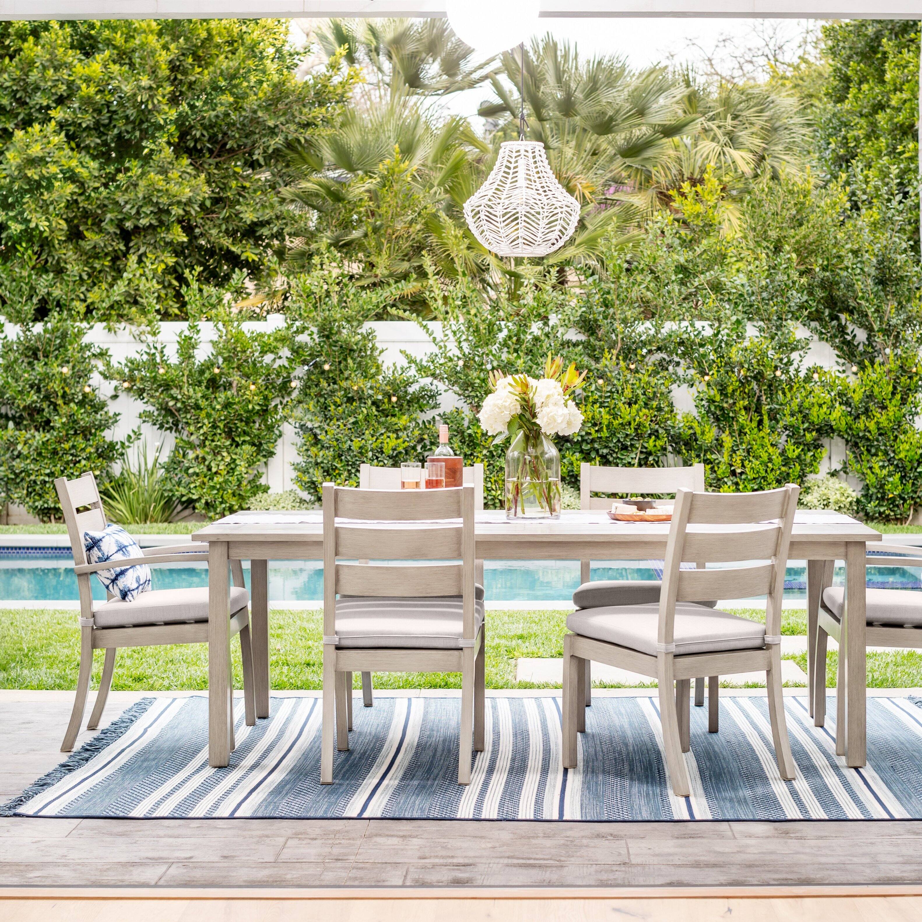 Alt View 5. Yardbird® - Eden 7 Piece Rectangular Dining Set - Mist.