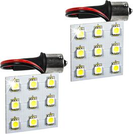 HQRP - 2-Pack BA15s LED Bulbs 9xSMD5050 Cool White Replaces 93/1093 for Casita RV Porch/Bath & Bargman 30-78-533