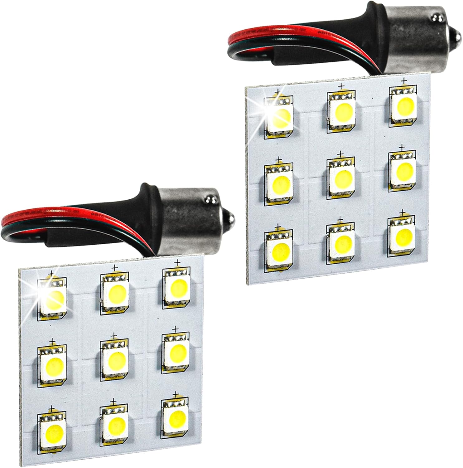 Front. HQRP - HQRP 2-Pack BA15s LED Bulbs 9xSMD5050 Cool White Replaces 93/1093 for Casita RV Porch/Bath & Bargman 30-78-533.