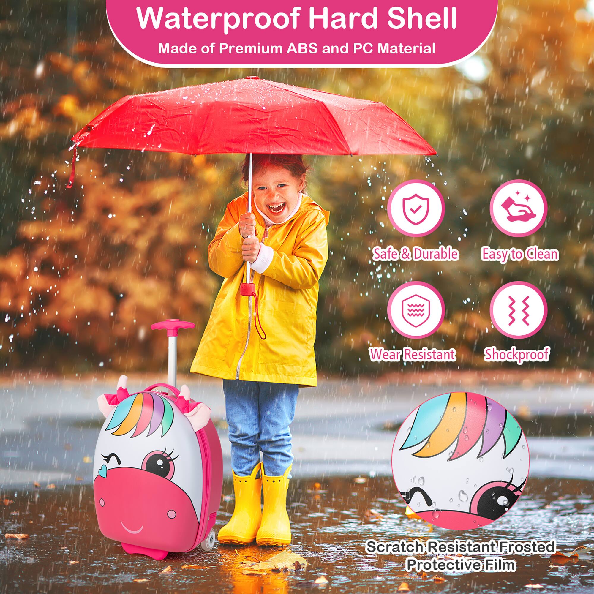 Waterproof Hard Shell Made of Premium ABS and PC Material Safe & Durable Easy to Clean Wear Resistant Shockproof Scratch Resistant Frosted Protective Film
