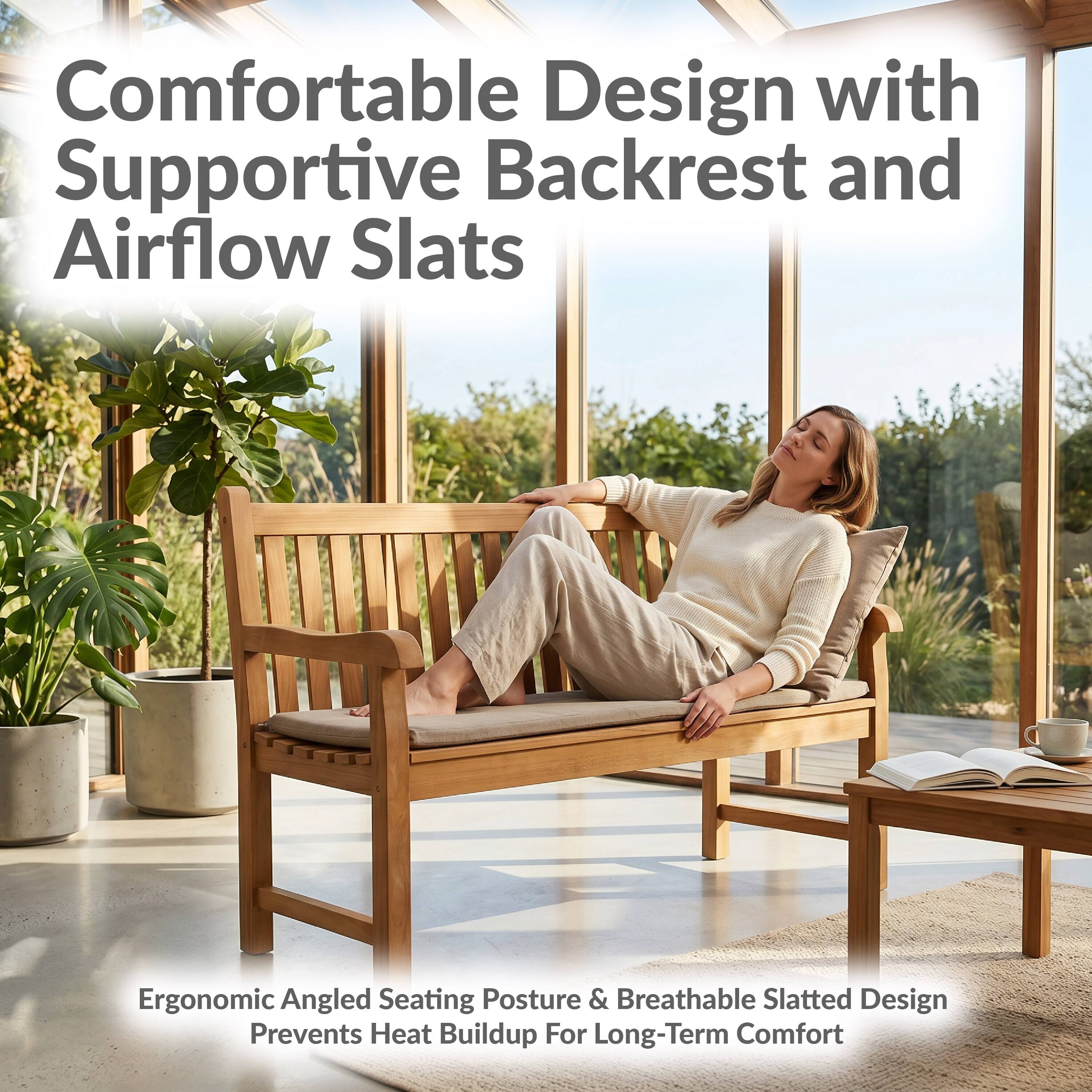 Comfortable Design with Supportive Backrest and Airflow Slats

Ergonomic Angled Seating Posture & Breathable Slatted Design Prevents Heat Buildup For Long-Term Comfort