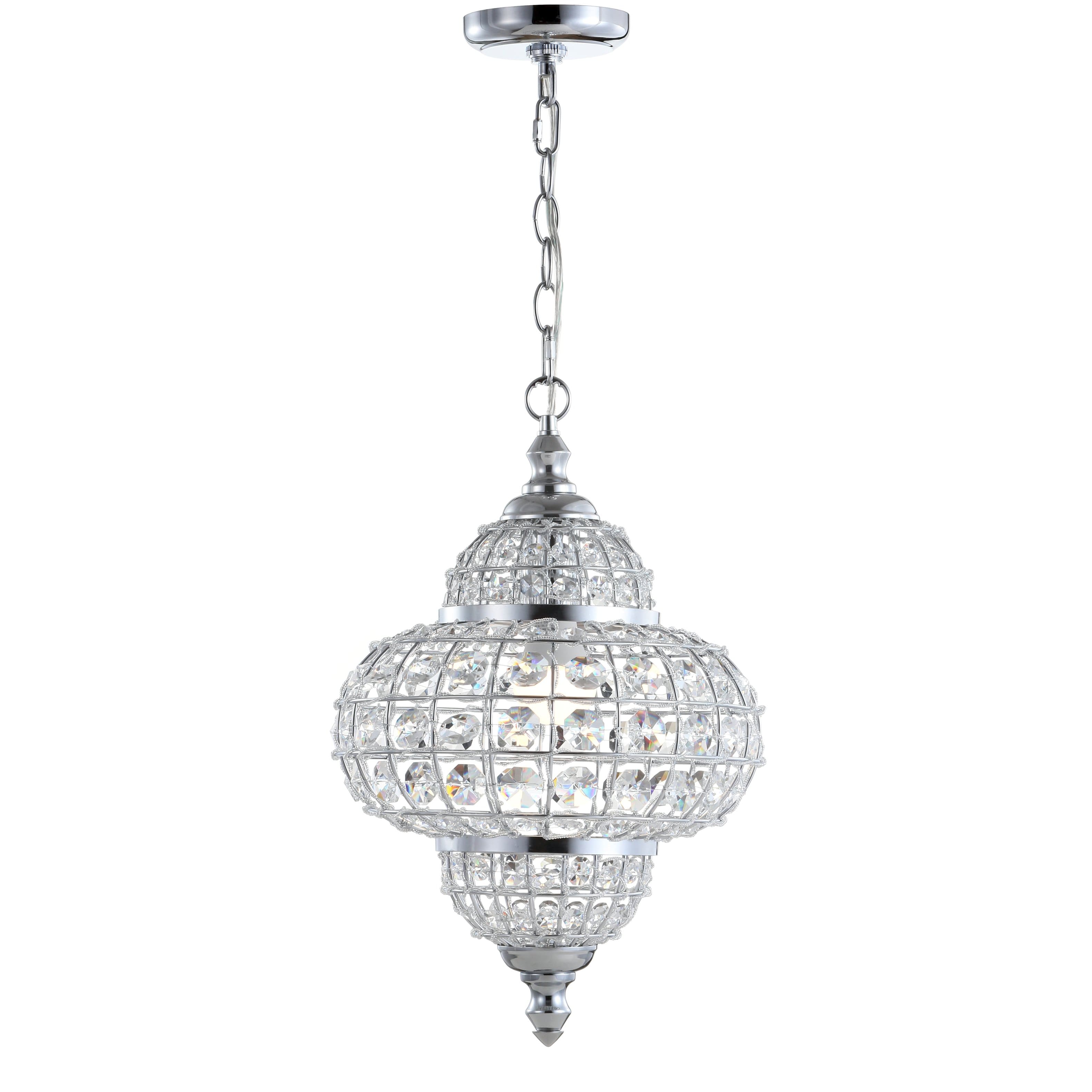 "Jonathan Y - Juliette 12"" Crystal/Metal LED Pendant, Chrome - Chrome/Clear" price history on PriceWatchPro