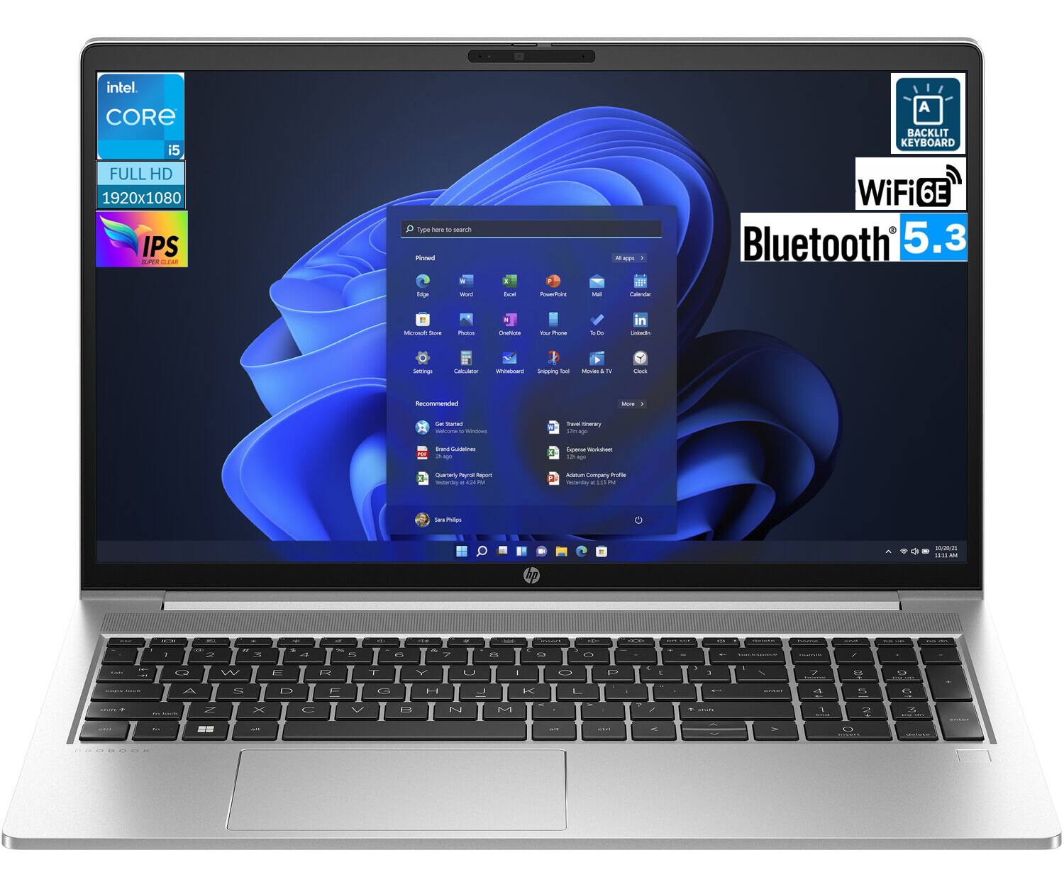 Intel Core i5  
Full HD 1920x1080  
IPS Super Clear  
Backlit Keyboard  
WiFi 6E  
Bluetooth 5.3