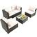 Angle. Costway - 5PCS Patio Rattan Furniture Set Cushioned Sofa Chair Coffee Table - White.