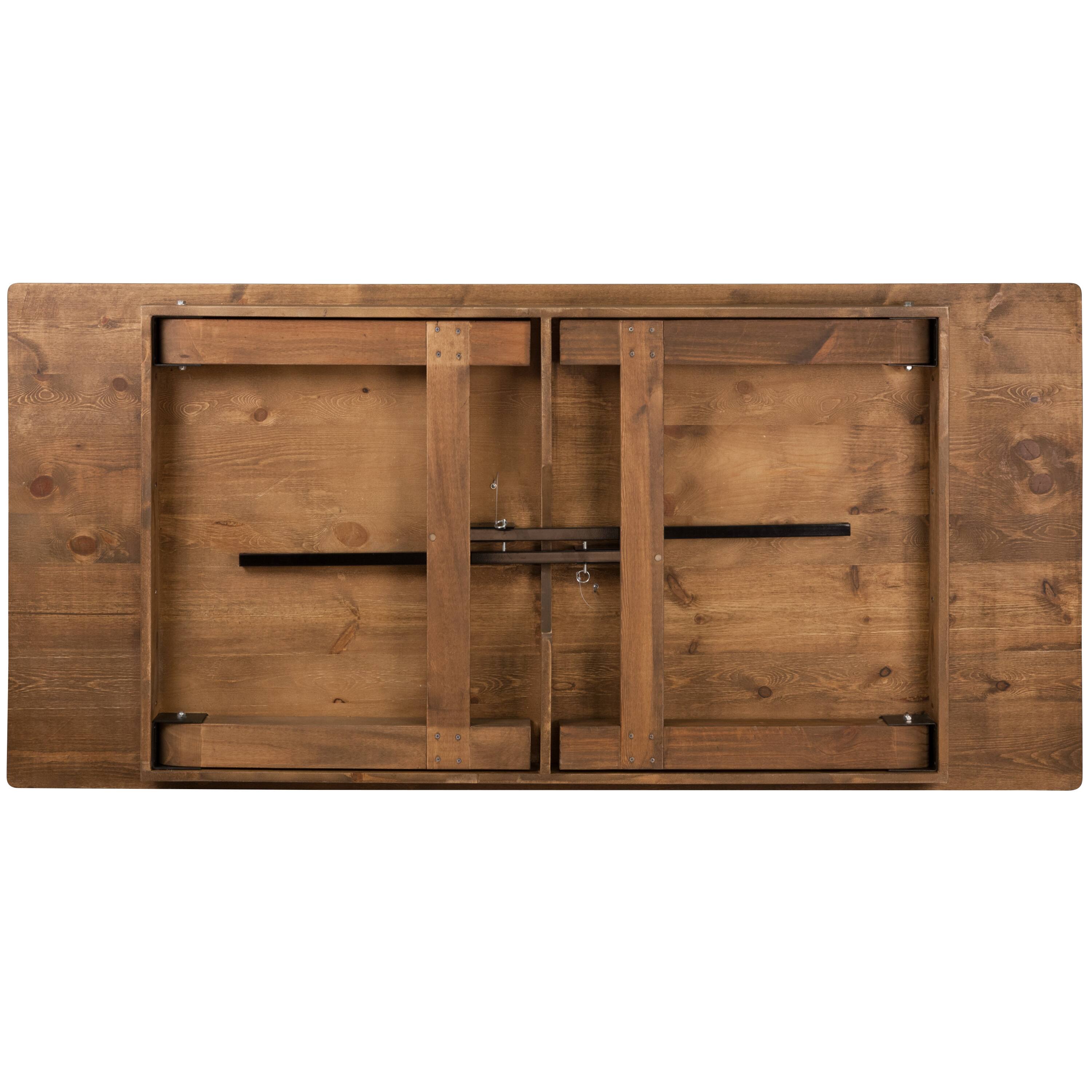 Alt View 1. Flash Furniture - HERCULES Series 7' x 40'' Antique Rustic Folding Farm Table and Four Bench Set - Brown.