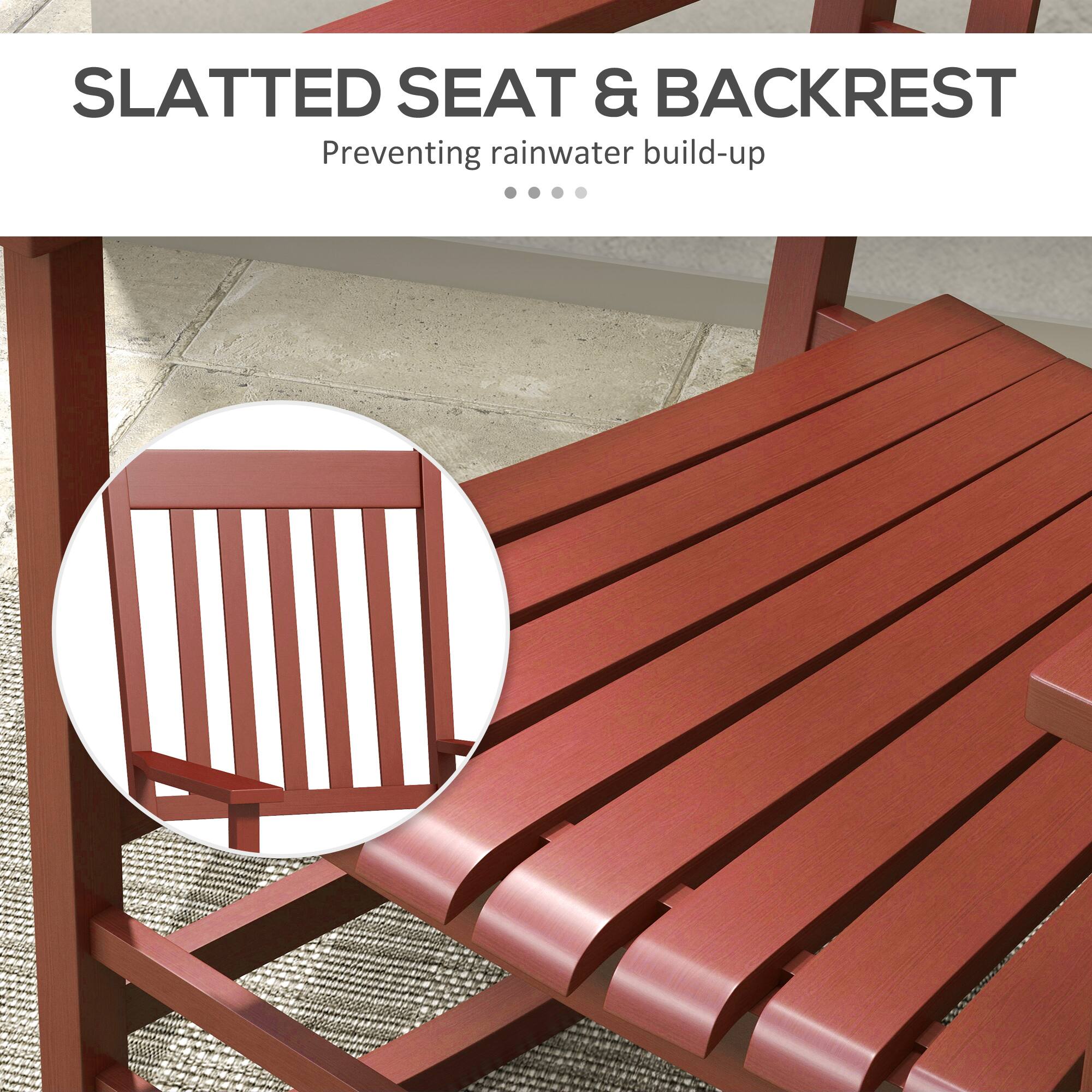 SLATTED SEAT & BACKREST  
Preventing rainwater build-up