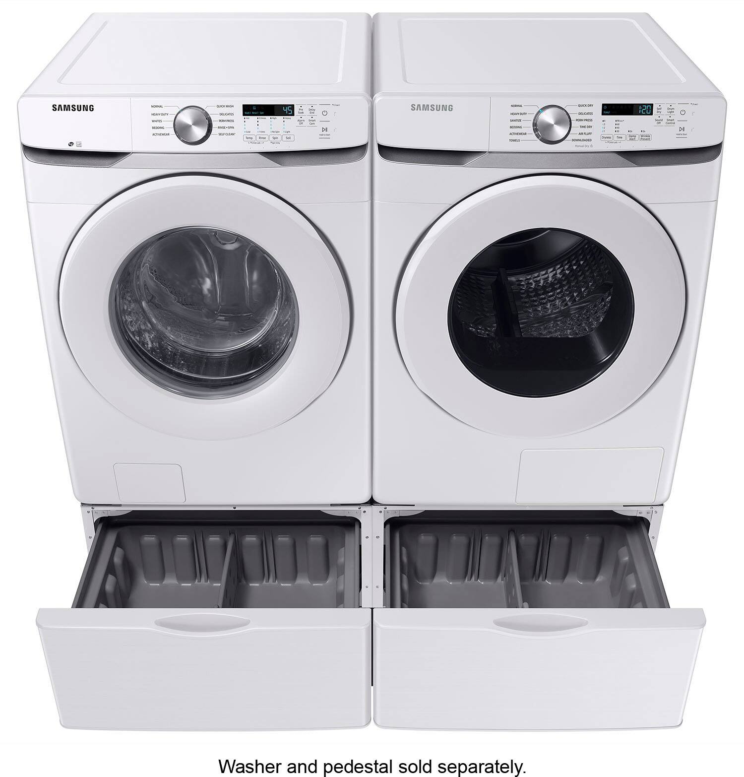 Washer and pedestal sold separately.