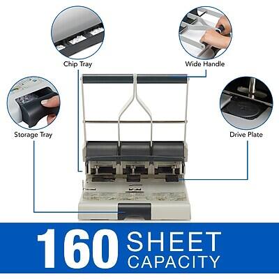 Chip Tray  
Wide Handle  
Storage Tray  
Drive Plate  

160 SHEET CAPACITY