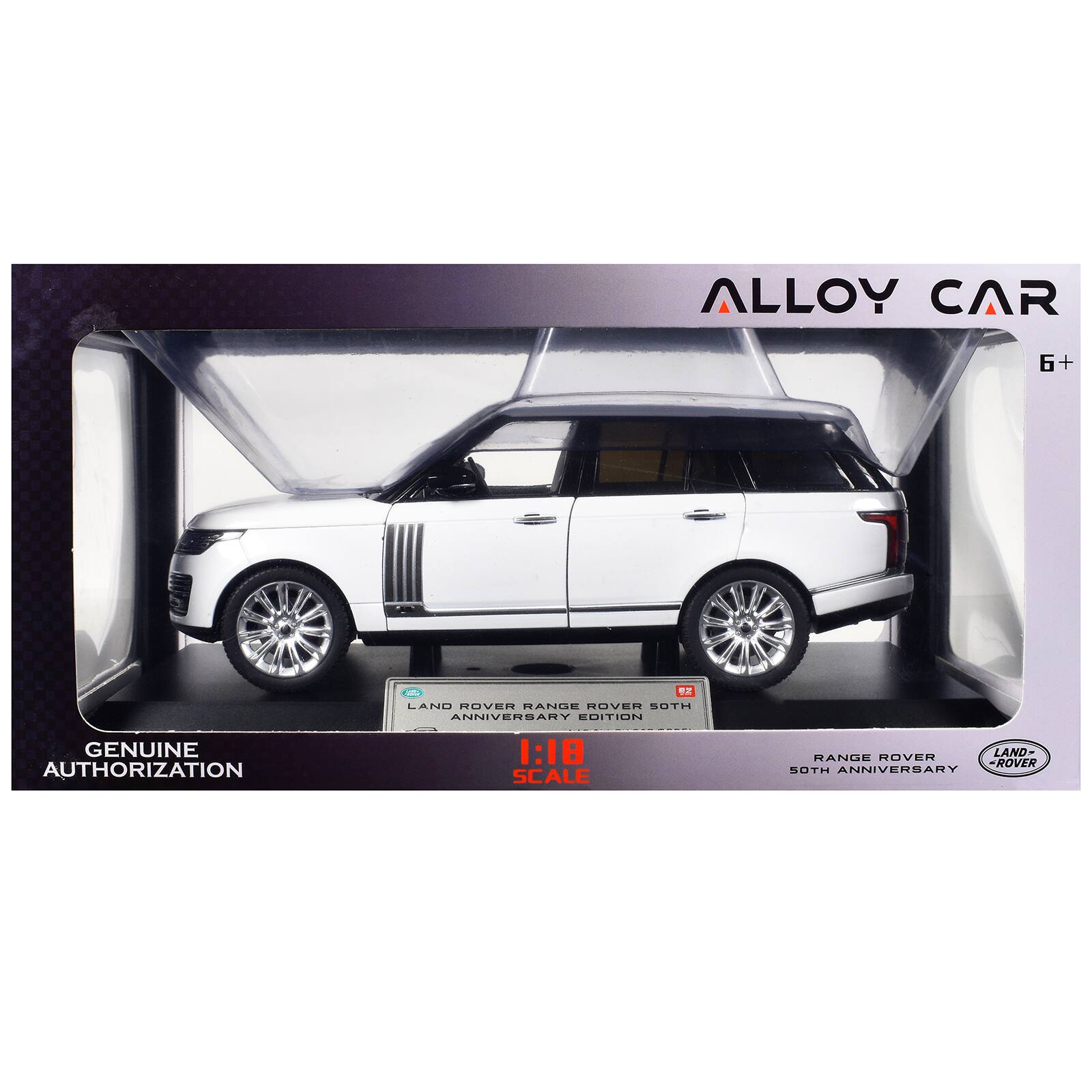ALLOY CAR  
6+  
BZ  
LAND ROVER RANGE ROVER 50TH ANNIVERSARY EDITION  
GENUINE AUTHORIZATION  
1:18 SCALE  
LAND ROVER RANGE ROVER 50TH ANNIVERSARY