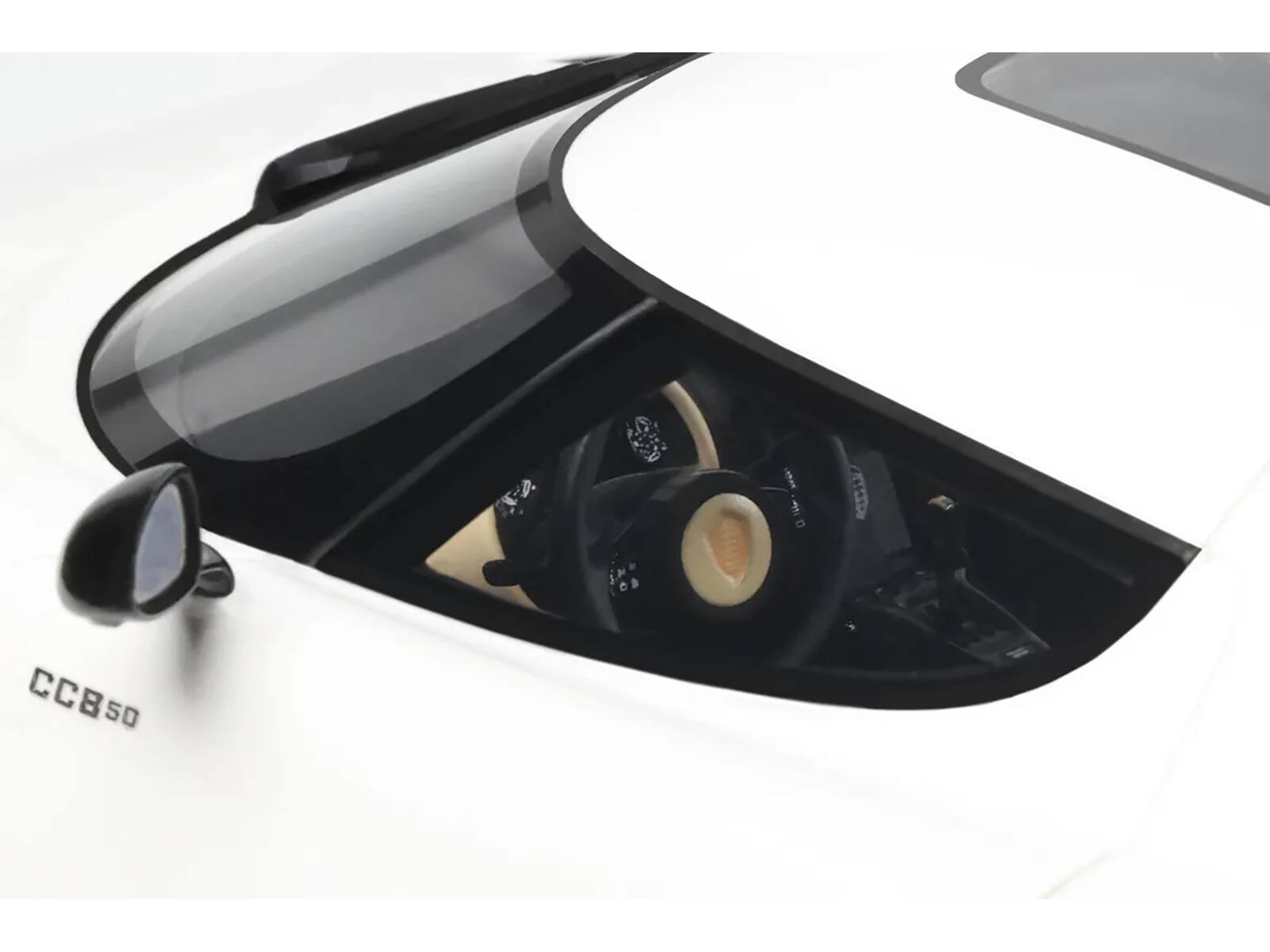 Left. GT Spirit - 2024 Koenigsegg CC850 Crystal White 1/18 Model Car by GT Spirit - White.