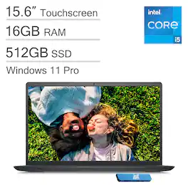 Dell - Inspiron 15 3520 15.6" FHD Touchscreen Laptop - Intel Core i5 with 16GB Memory - 512GB SSD - Numeric Keypad - Win 11 Pro - Black
