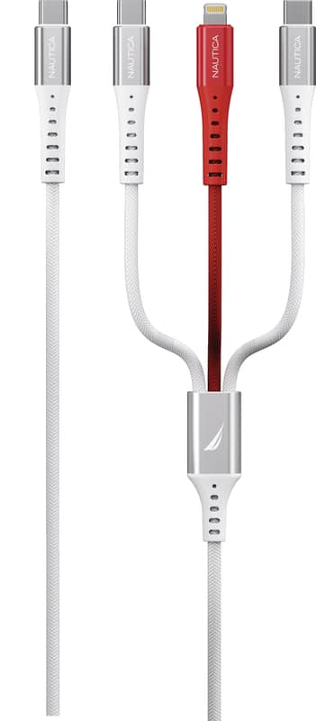 Nautica - 3 In 1 Charging Cable CB630 (60W) ( C TO / C-L-C ) - White