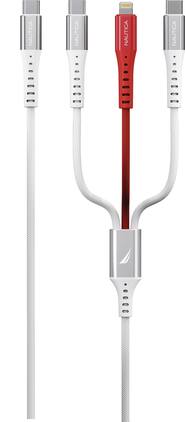 Nautica - 3 In 1 Charging Cable CB630 (60W) ( C TO / C-L-C ) - White