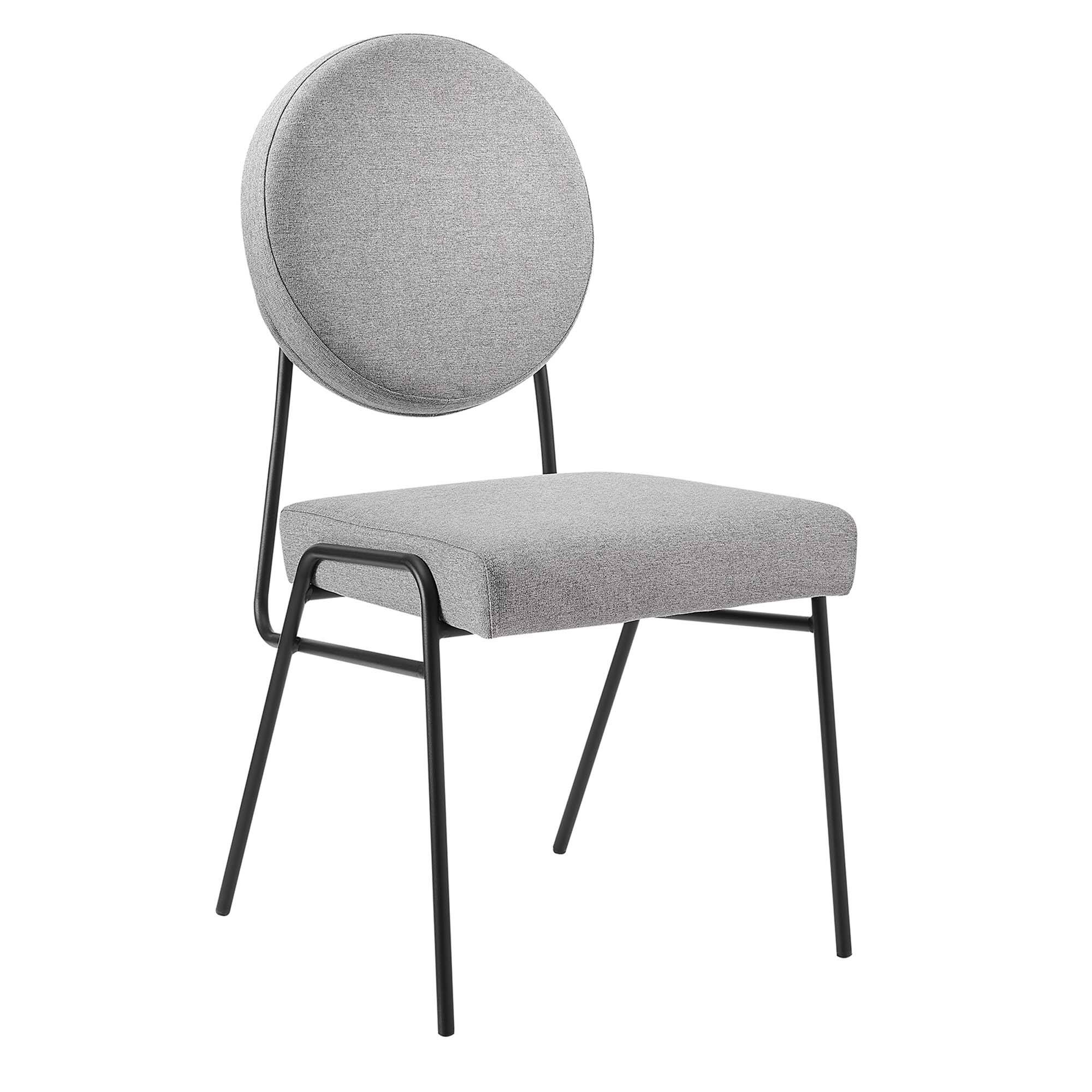 Angle. Modway - Craft Upholstered Fabric Dining Side Chairs by Modway - Black Light Gray.
