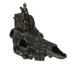 Veronese Design - Antiqued Finish Steampunk Steer Skull Statue - Bronze