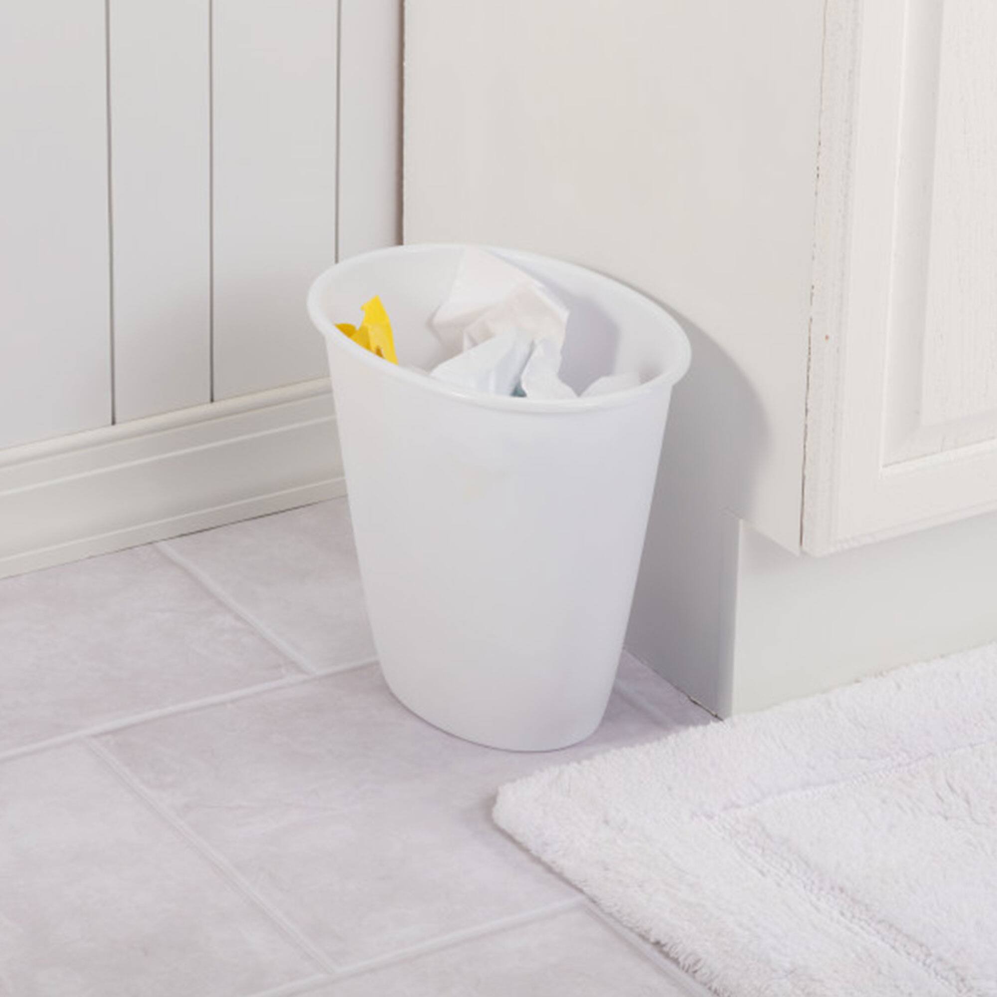 Alt View 2. Sterilite - Sterilite Petite 1.5-Gallon Home Oval Vanity Trash Wastebasket, White (12 Pack) - White.