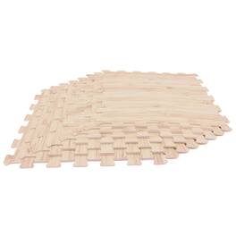 Costway - 20"x20" Wood Grain Puzzle Mats,8-Pcs EVA Foam,Interlocking Floor Tiles for Room - Natural