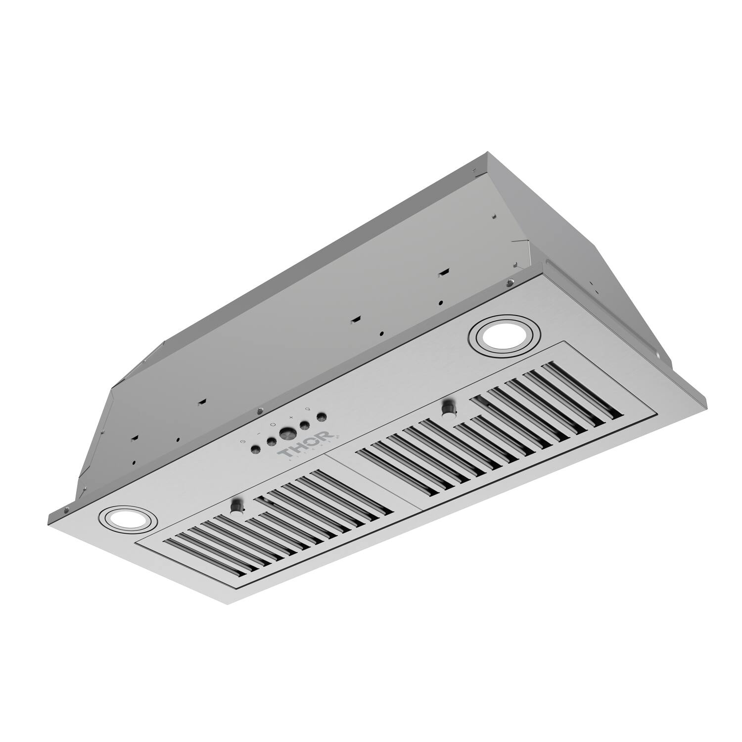 Angle. Thor Kitchen - 28 Inch Convertible Range Hood Insert in Stainless Steel - Stainless steel.